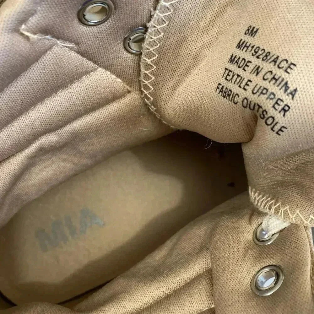 MIA Ace Canvas Lace Up High Top Sneakers Ankle Shoes Women Size 8M Sand Lug Sole - Picture 12 of 15